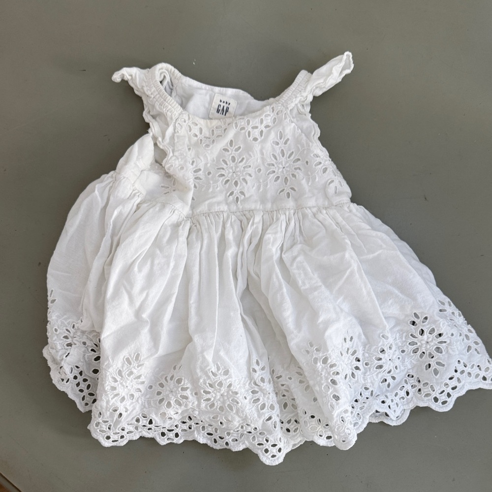 GAP Kids White Eyelet Casual Dress